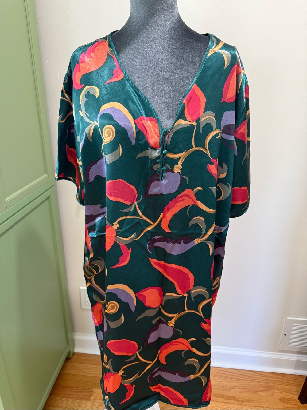 Katherine's Collection Teal Floral-Print Swim Tunic